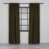 LUNVA Custom Blackout Curtains with Linen-Look Texture – Green